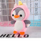 Porte-clés en peluche pingouin de 12 cm