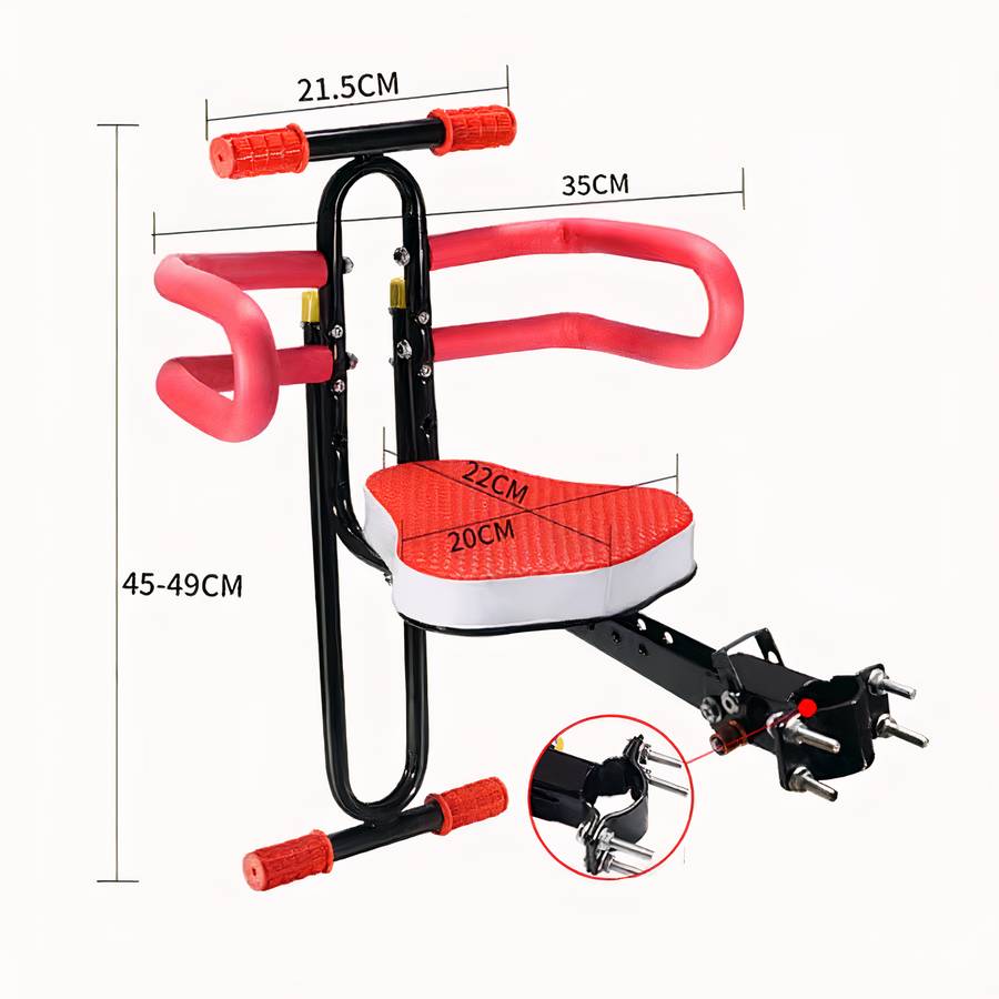 Siège de vélo avec accoudoir pour enfant