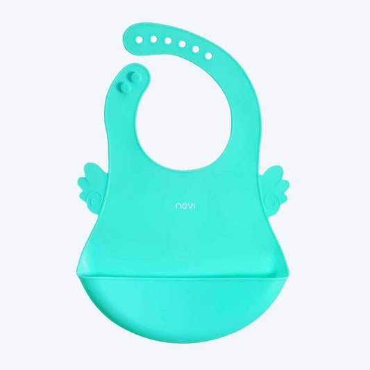 Bavoir en silicone de couleur bleu pour bébé