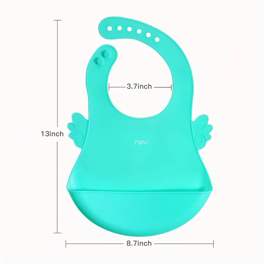 Bavoir en silicone de couleur bleu pour bébé