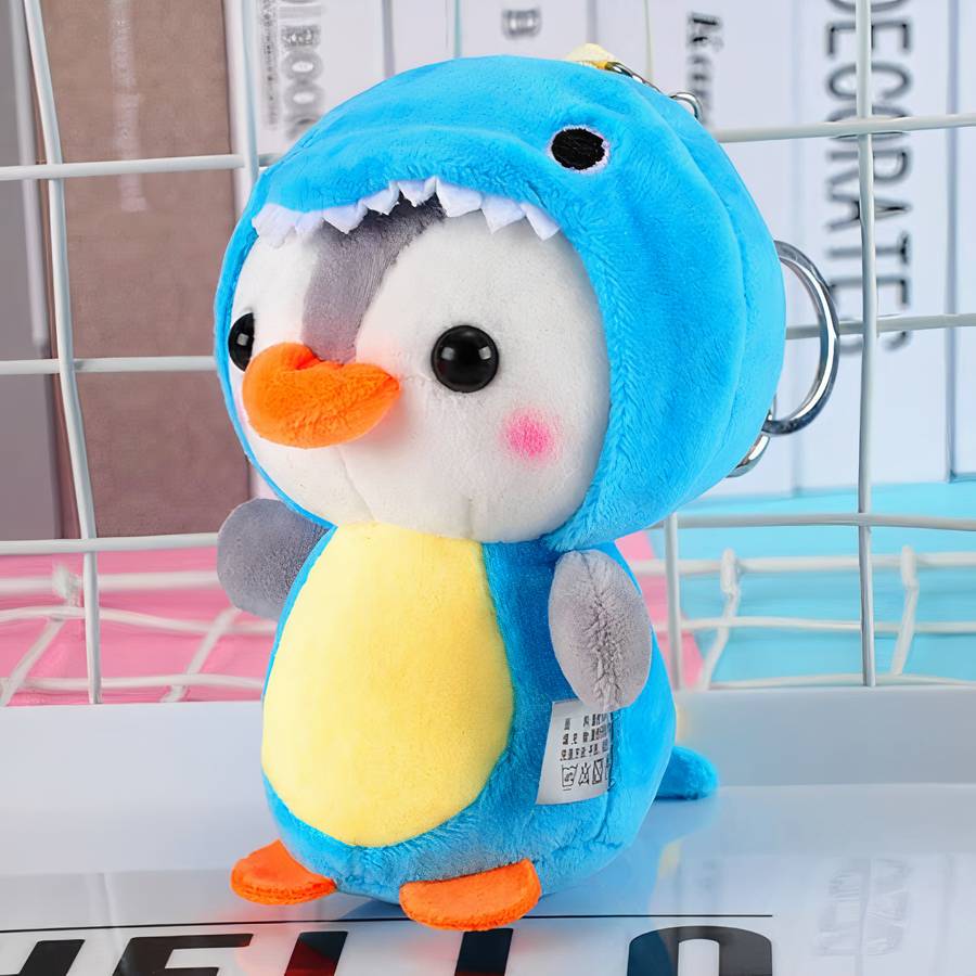 Porte-clés en peluche pingouin de 12 cm