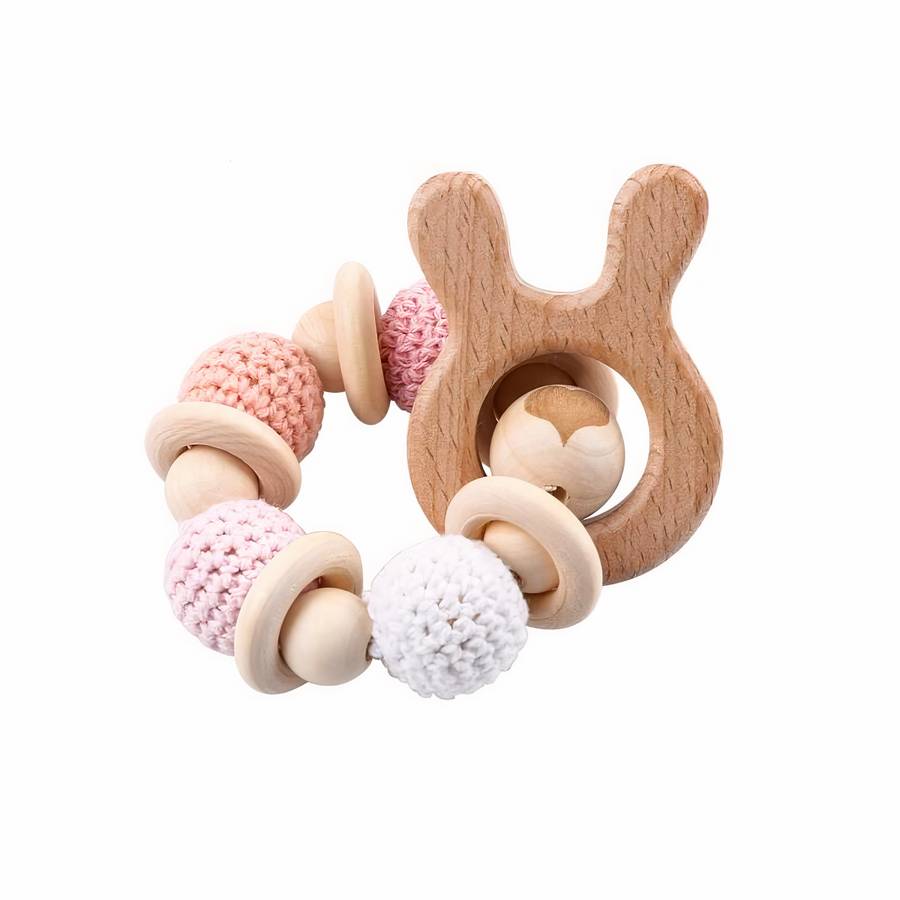 Bracelet hochet en bois pour bébé