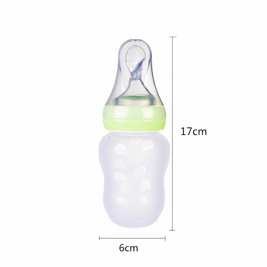 Biberon en silicone avec cuillère pour bébé