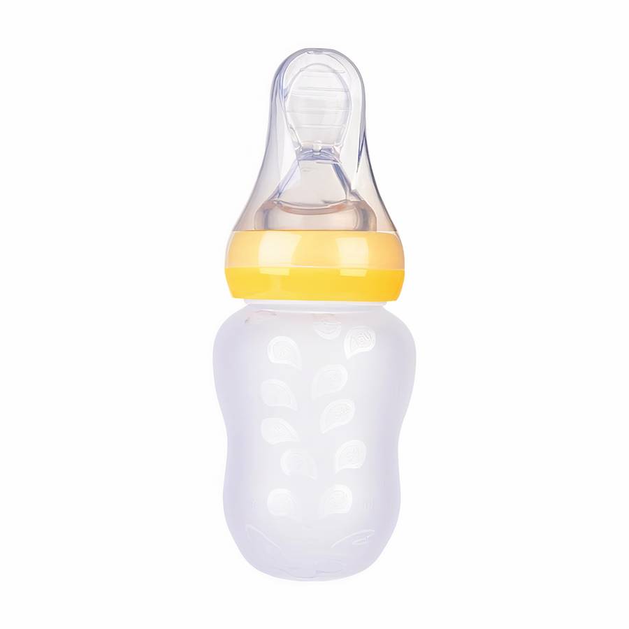 Biberon en silicone avec cuillère pour bébé