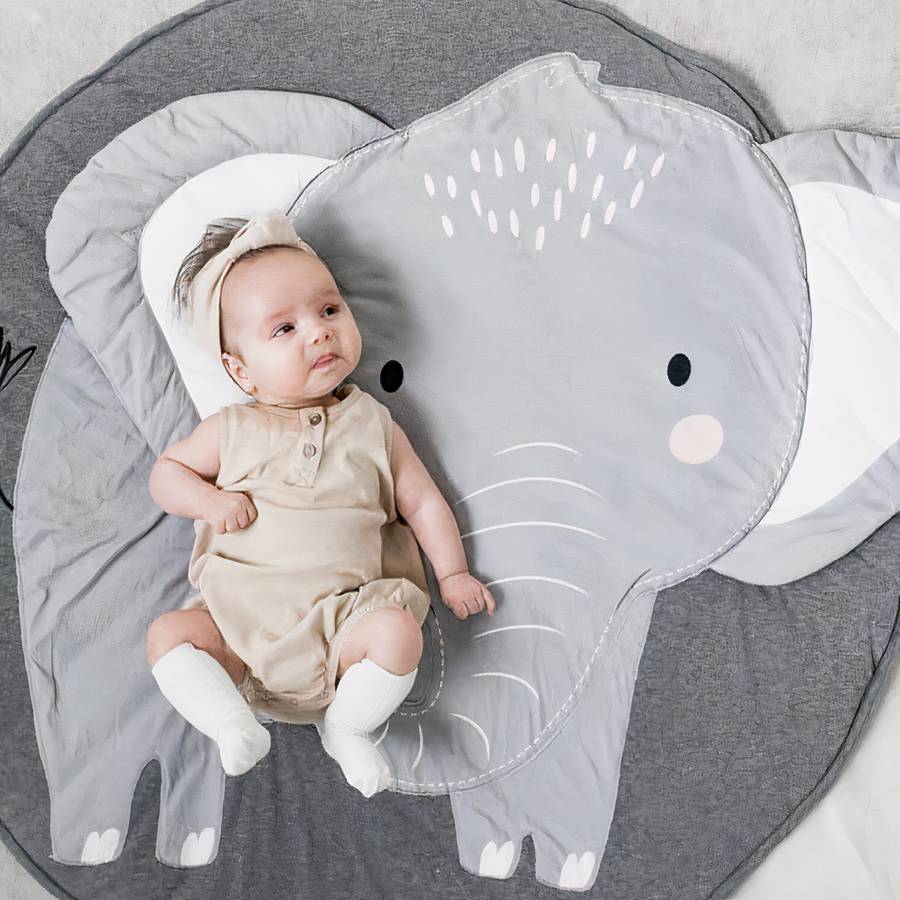 Tapis bébé à motif éléphant pour ramper