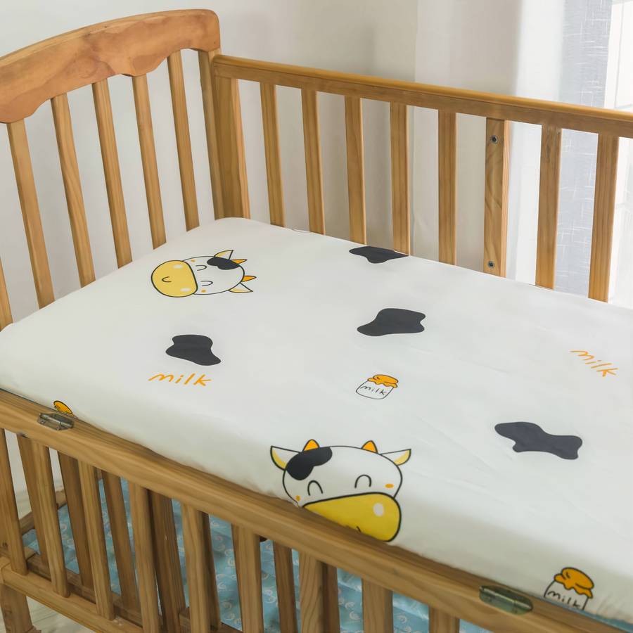 Drap-housse de lit en coton doux à motif animal pour bébé