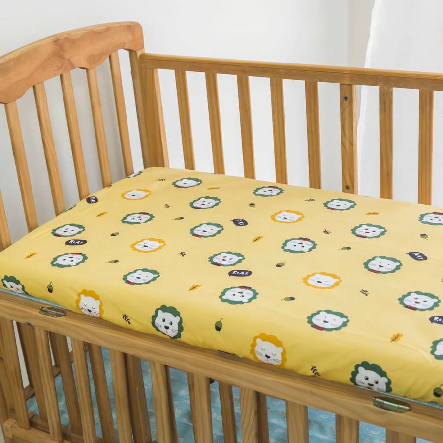 Drap-housse de lit en coton doux à motif animal pour bébé