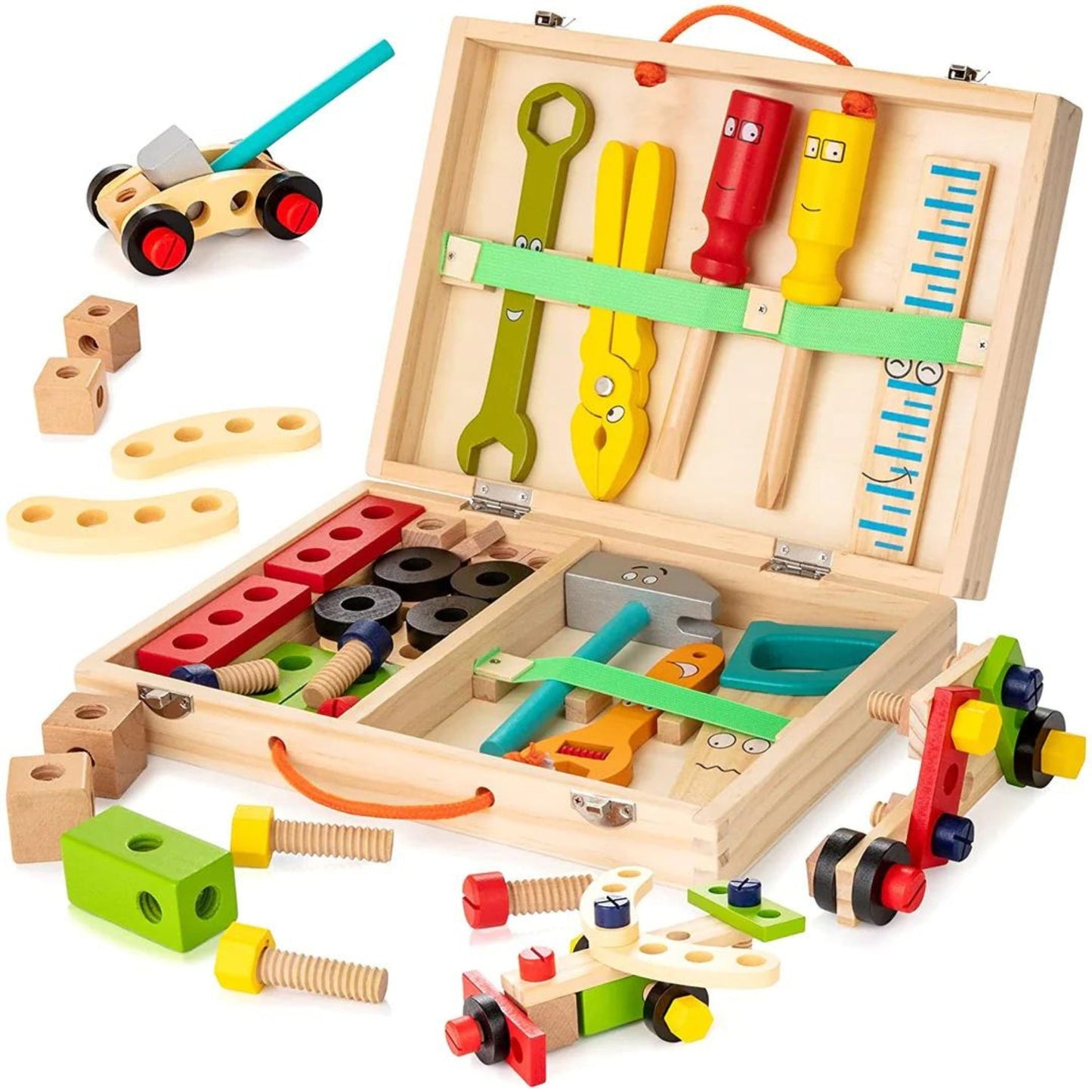 Boîte à outils en bois montessori - éveil et apprentissage par le jeu