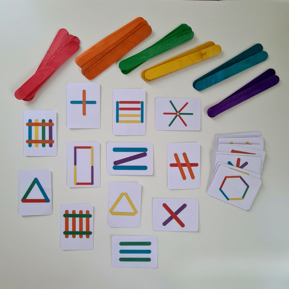 Puzzle bâton arc-en-ciel montessori - pensée logique et créativité