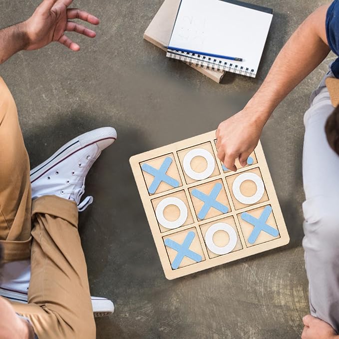 Jeu de morpion en bois montessori - pour enfants et adultes