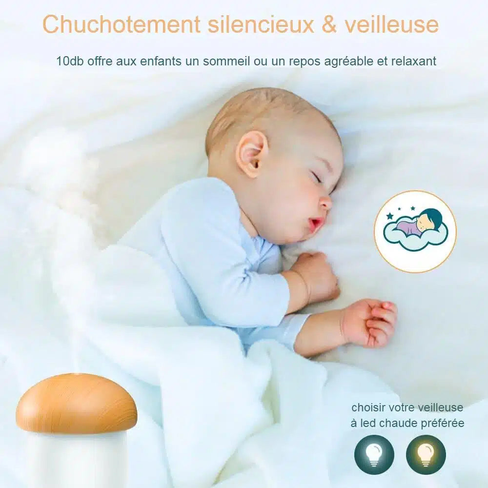 Humidificateur d’air avec veilleuse pour bébé, 250ml