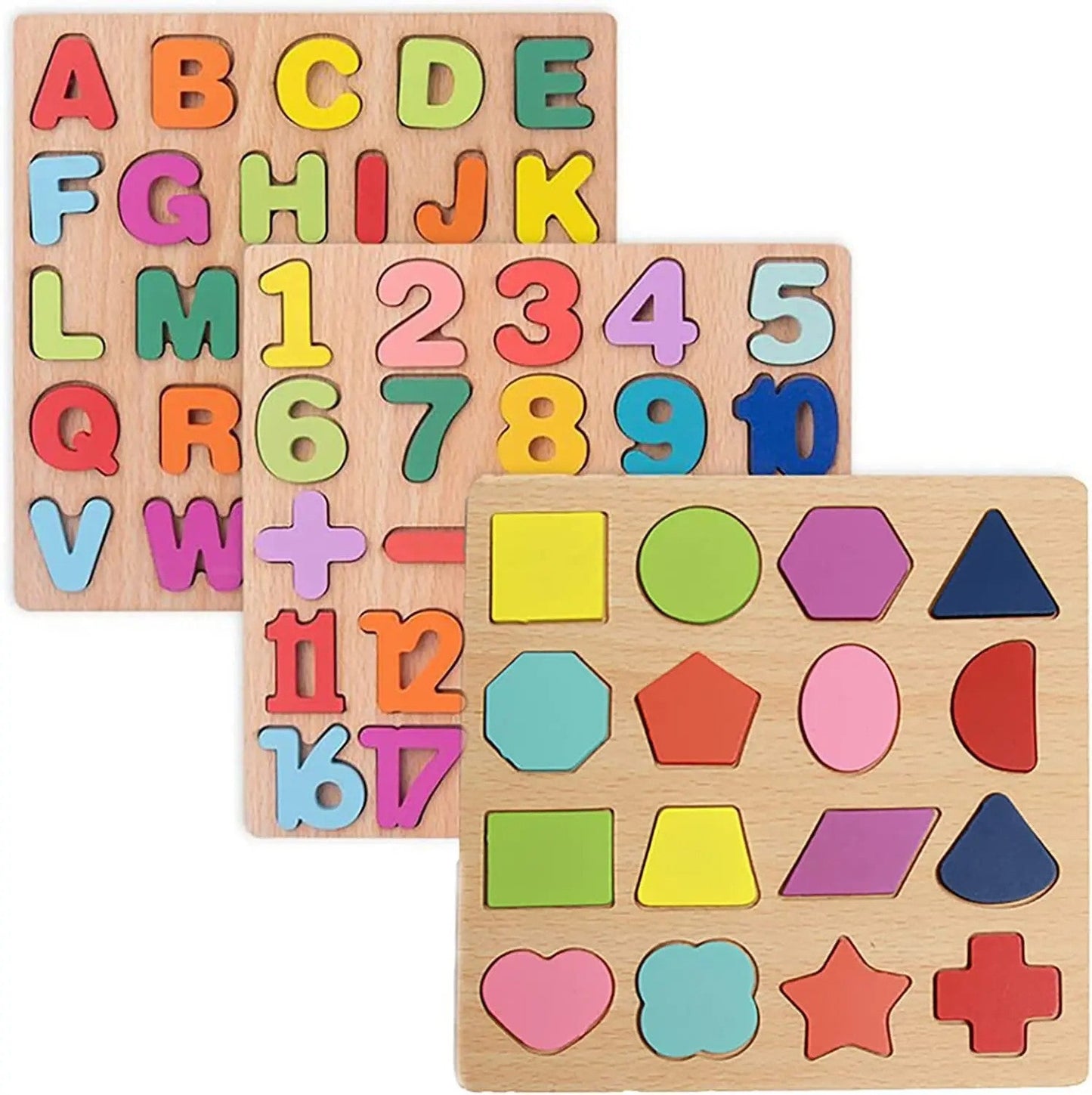 Puzzle alphabet chiffres et formes géométrique