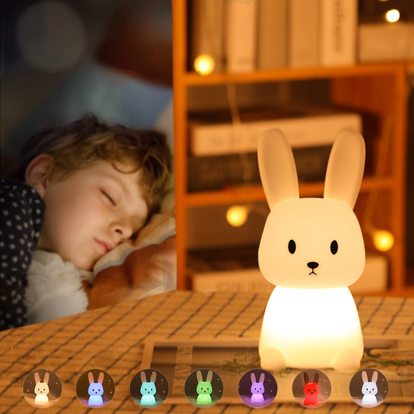 Veilleuse lapin 7 couleurs