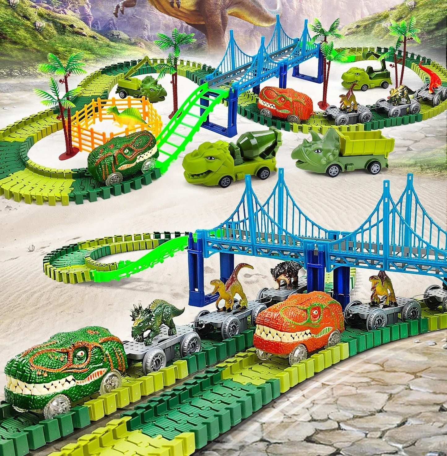 Circuit voiture dinosaure