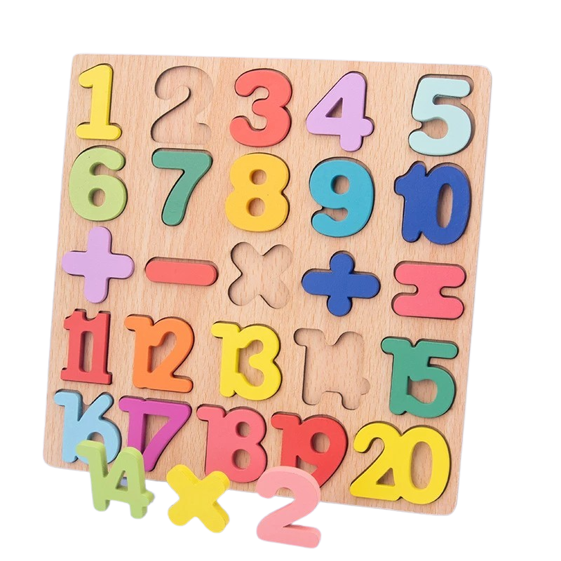 Puzzle alphabet chiffres et formes géométrique