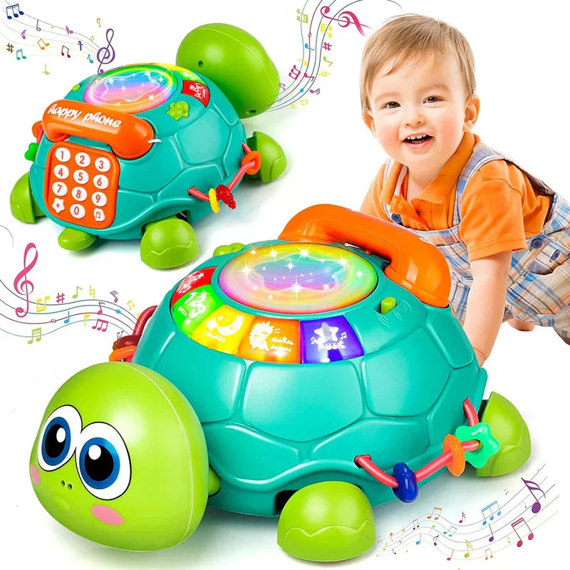 Jouet tortue musicale bébé avec téléphone