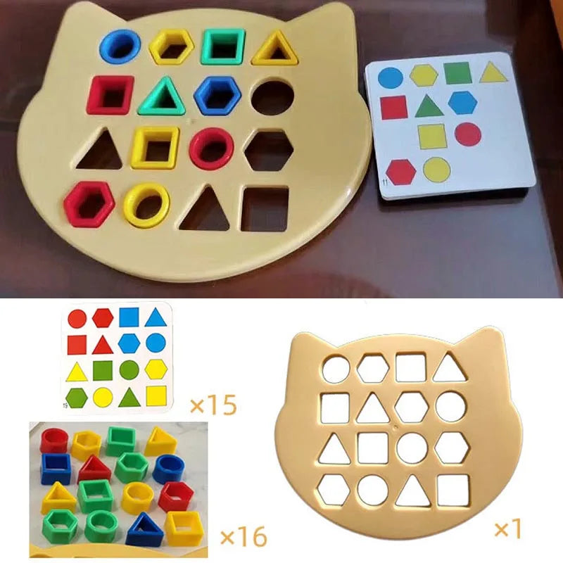 Jeu de formes géométriques ours montessori - apprentissage et divertissement