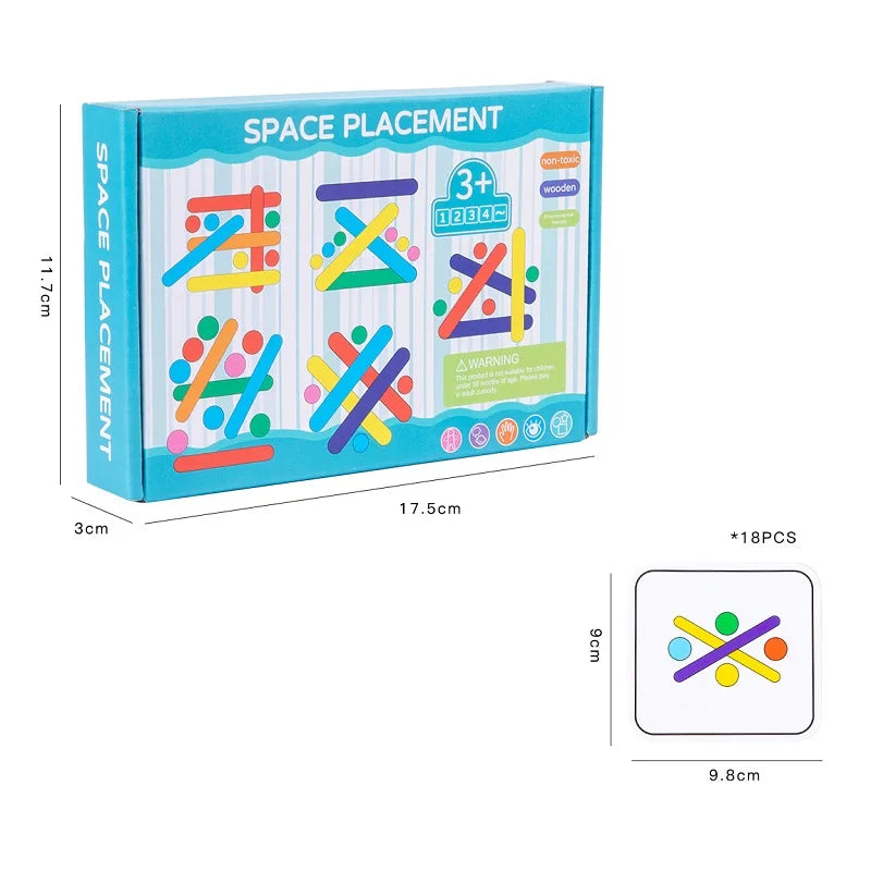 Puzzle bâton arc-en-ciel montessori - pensée logique et créativité