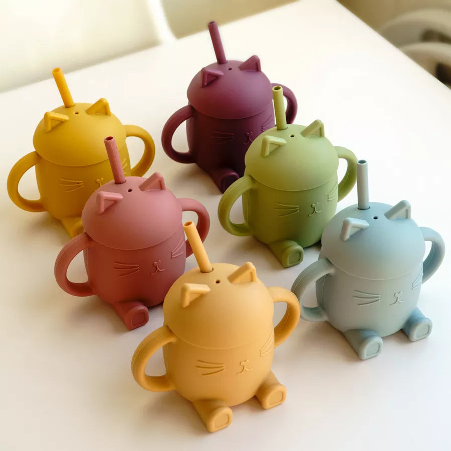 Gobelet bébé silicone chat