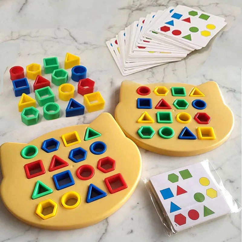 Jeu de formes géométriques ours montessori - apprentissage et divertissement