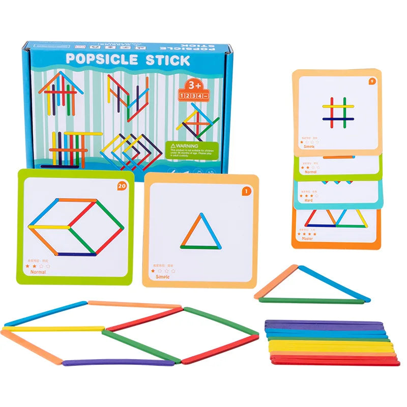 Puzzle bâton arc-en-ciel montessori - pensée logique et créativité