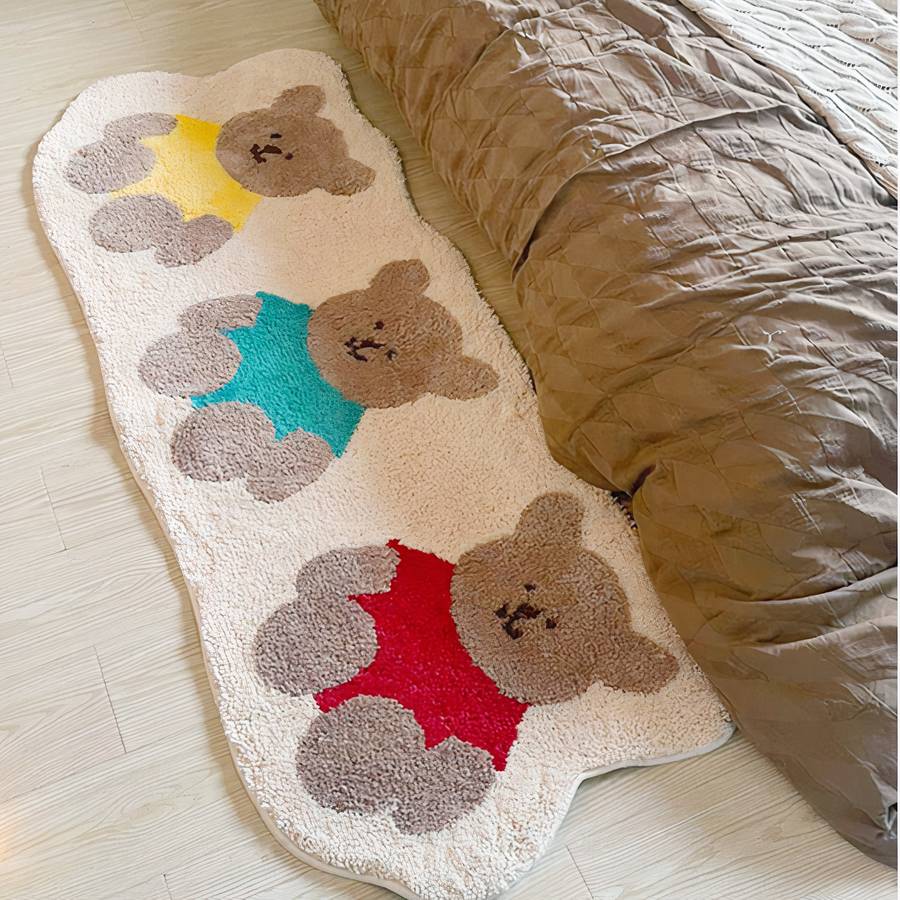 Tapis de sol bébé avec trois petits oursons mignons