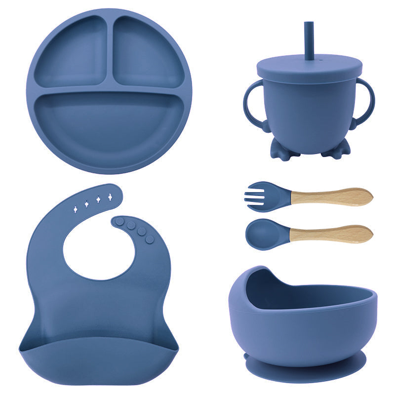 Vaisselle silicone bébé et enfant 6 pièces