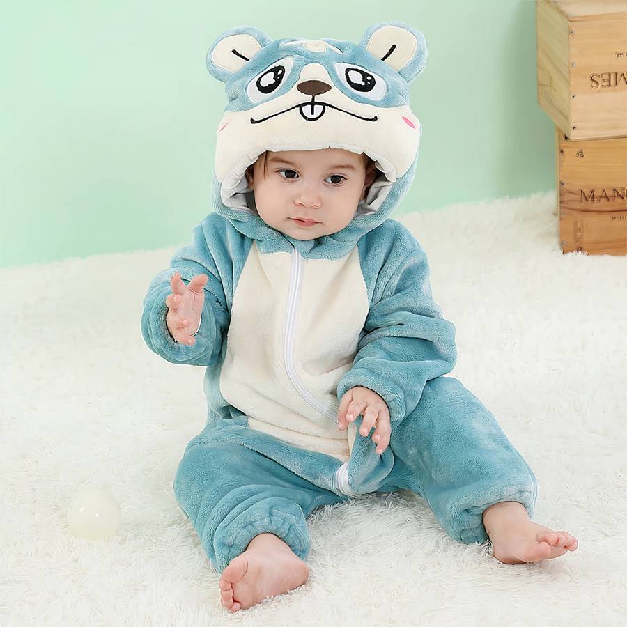 Pyjama chaud en polaire d’animaux pour bébé