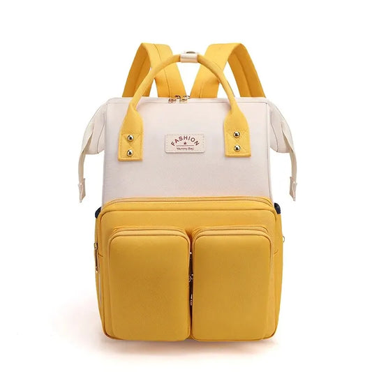 Sac à dos bébé beige et jaune